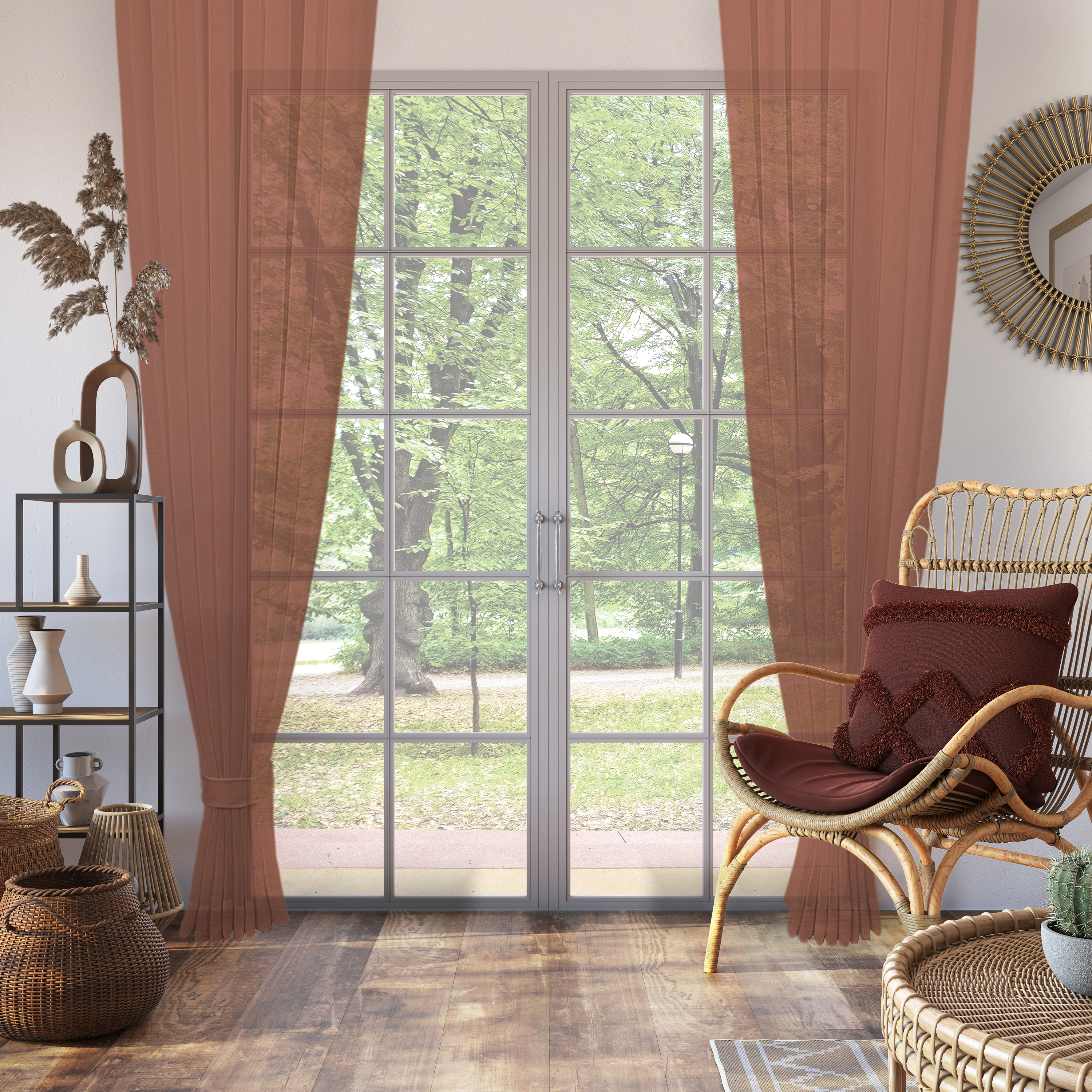 Linen Aspect Translucent Voile Sheer