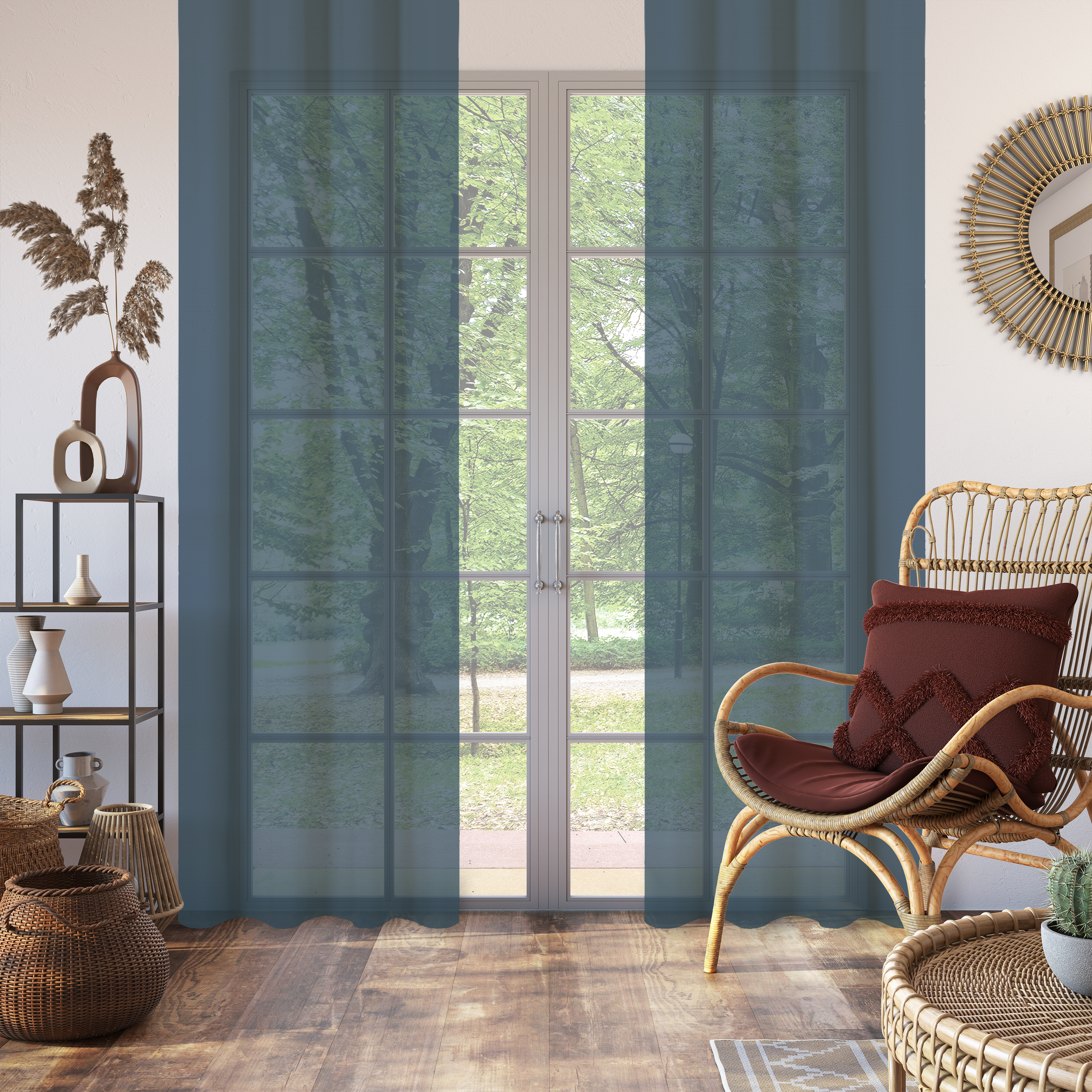 Linen Aspect Translucent Voile Sheer