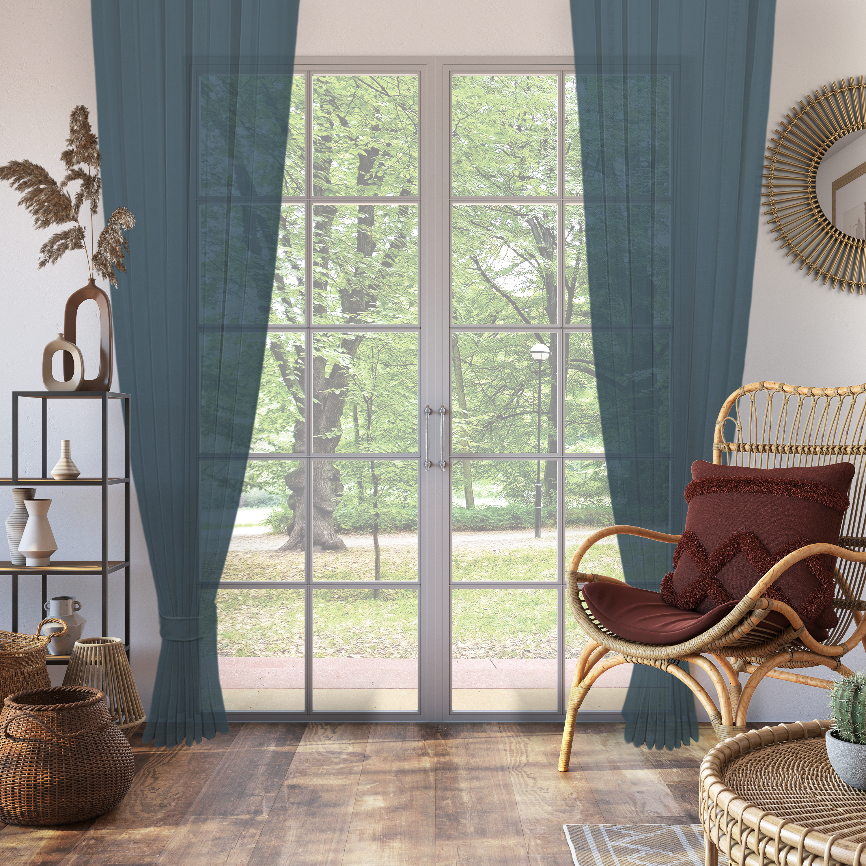 Linen Aspect Translucent Voile Sheer