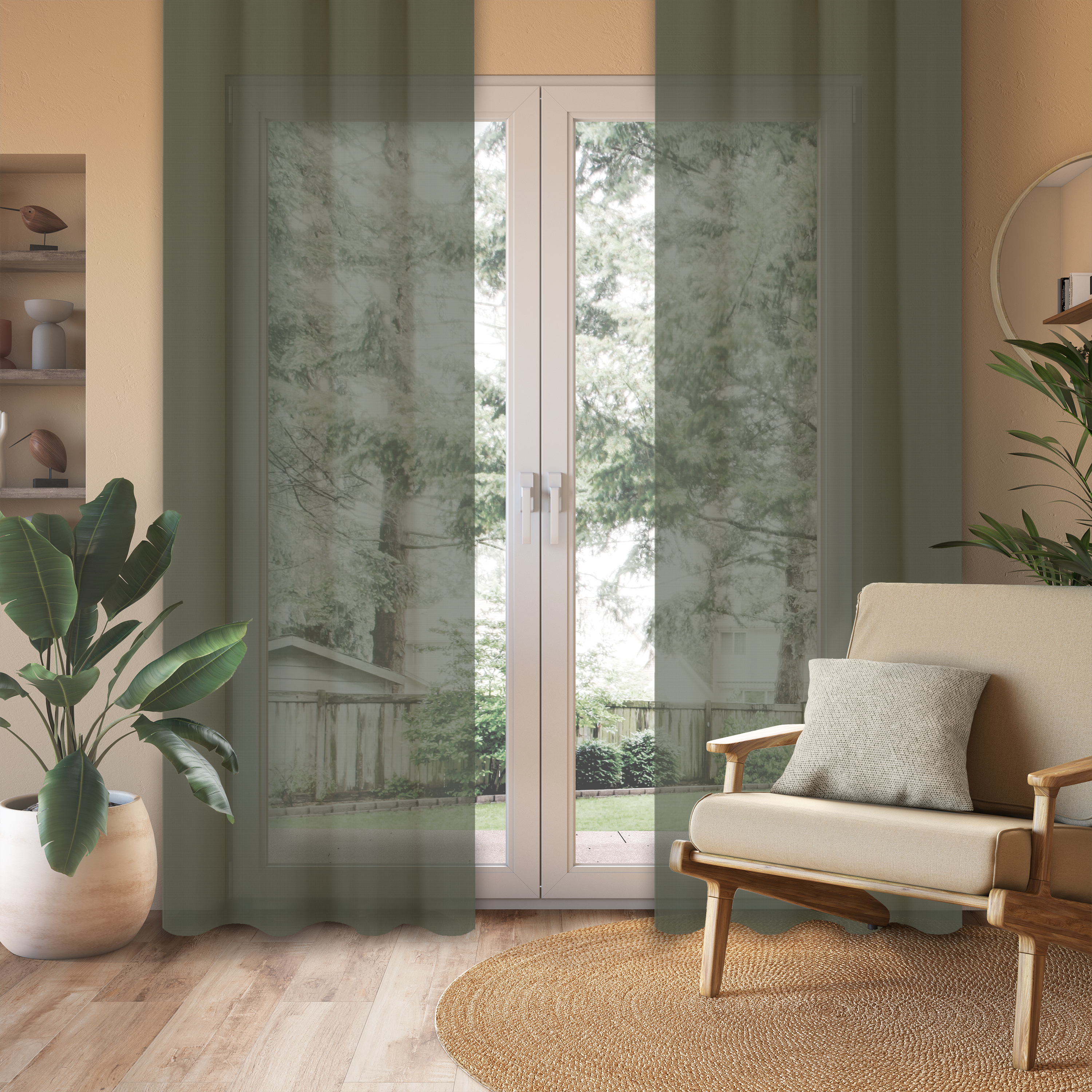 Linen Aspect Translucent Voile Sheer