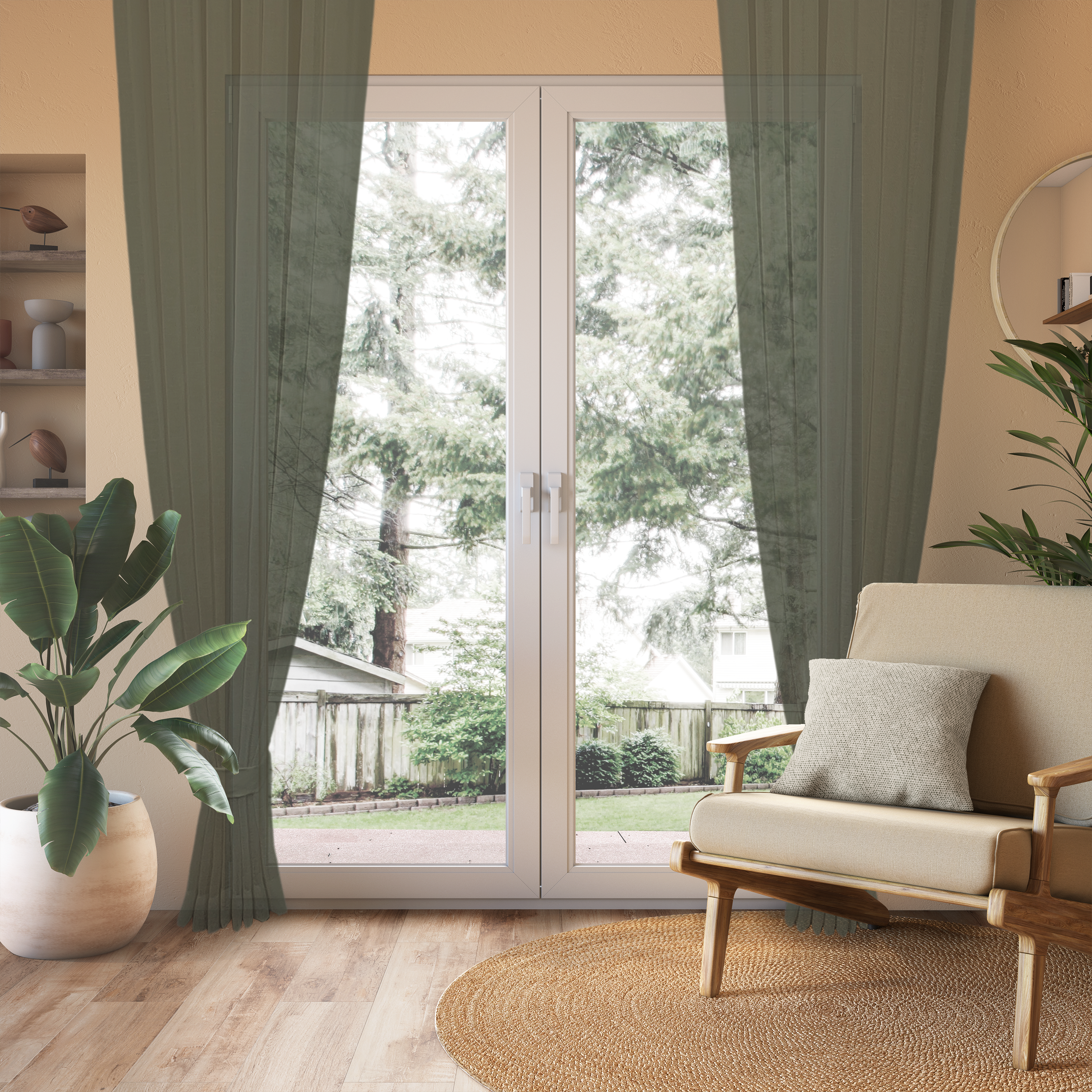 Linen Aspect Translucent Voile Sheer